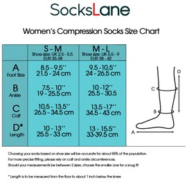 SocksLane Cotton Compression Socks for Women & Men. 15-20 mmHg Support Knee-High (Color Dots, Medium-Large)