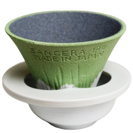 Mt. Fuji Ceramic Coffee Filter - Made in Japan - Reusable Dripper - Green
