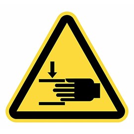 5 x 15cm Yellow Triangular Sign Warning Warning Hand Stickers (15cm Hand Squeeze)