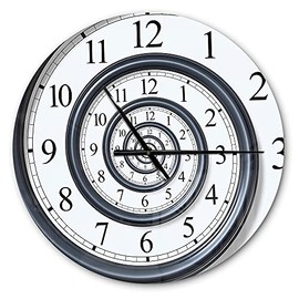 DesignQ 'Time Spiral Analog Wall ' Modern Wall Clock for Home Bedroom Bathroom Office Living Room Decoration, 027, 23x23