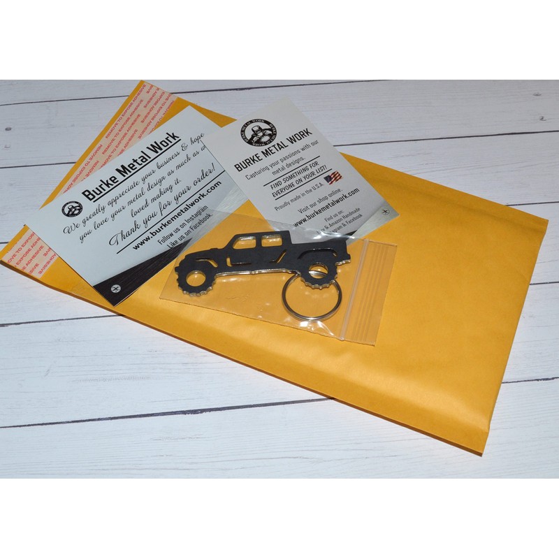 steel keychain for jeep gladiator owners, backpack charm, zipper pull