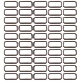 BIKICOCO Metal Rectangle Ring Buckles Square Strap Webbing Belt Rings for Bag Purse Non Welded 1 x 3/8 Inch, Gunmetal, Pack of 50