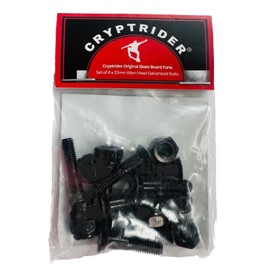 CRYPTRIDER Original SkateBoard Bolts Parts Set of 8 x 22mm Allen Head Premium Galvanised Skateboard Bolts.