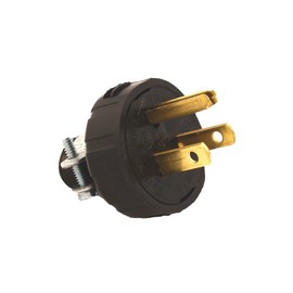 Leviton 48648 15 Amp, 125 Volt, Grounding Plug, Black