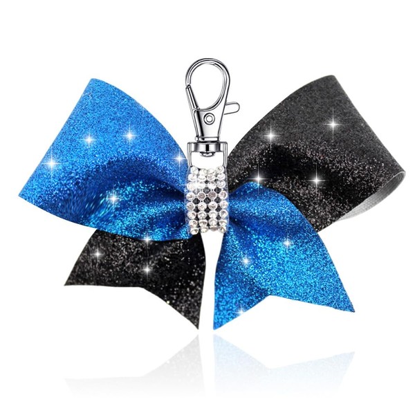 Bling Cheerleader Keychain for Cheer Bag Backpack Navy Blue Cheer