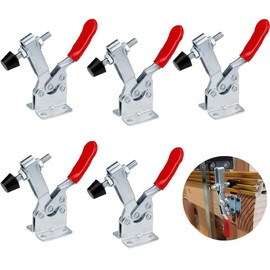 GH-201-B Quick Release Clamp, Pack of 5, Knee Lever Clamp, Quick Release, 90 kg, Vertical Toggle Lever Clamp, Quick Release Clamp for Machine Operation, Carpentry, Welding