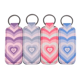 DMLSKY Chapstick Holder Keychain Lip Balm Holder Sleeve Pouch for Mini Lipstick