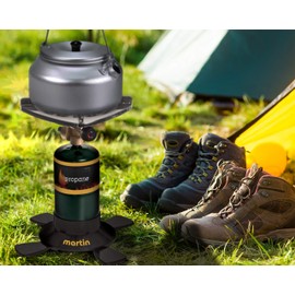 MARTIN Propane Burner | Single Burner Propane Stove Perfect for Camping Fishing Backpacking Hiking Hunting Survival Emergency | Compact & Portable | Heat Control | 10,000 BTU Bottle Top Propane Stove