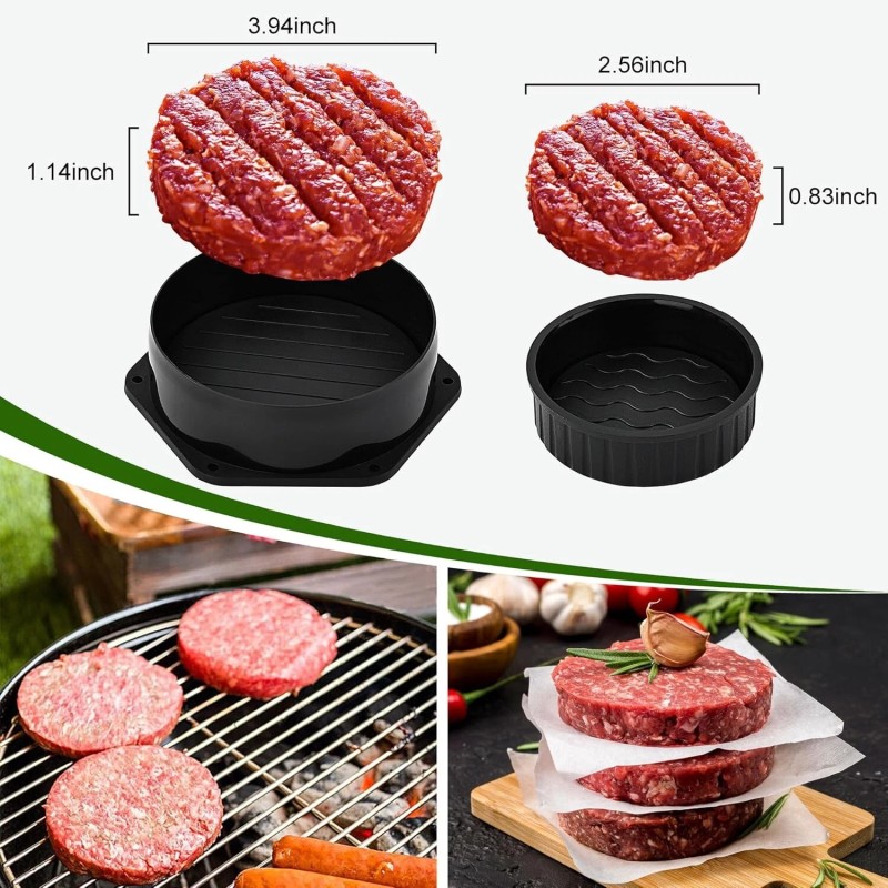 POLIGO 5‑PC Smash Burger Press Kit – Cast Iron Griddle