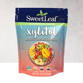 SweetLeaf® Xylitol Low-Calorie Sweetener with No Fillers - 100% Pure for Baking & Cooking - Plant-Based, Gluten-Free, Non-GMO Verified - Enhance Your Healthful Lifestyle - 16 Oz 6 Pack