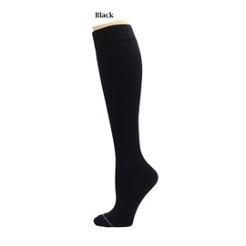 REXX 3 Pairs Women's Knee-high Therapeutic Graduated Anti-Fatigue 8-15mmHg Combed Cotton Compression Socks (W8-PackBlack)