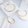 Jstyle 3Pcs Gold Bracelets for Women Girls 14K Gold Plated