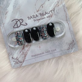 [Handmade nail tip] Real sweater tweed check nail / [수제네일팁] 리얼스웨터 트위드체크네일