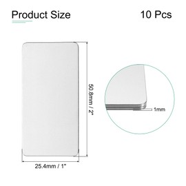 sourcing map 10 Pack 2x1 inch Metal Engraving Blank Stainless Steel Blank Metal Blank Tags Stamping Metal Stamping
