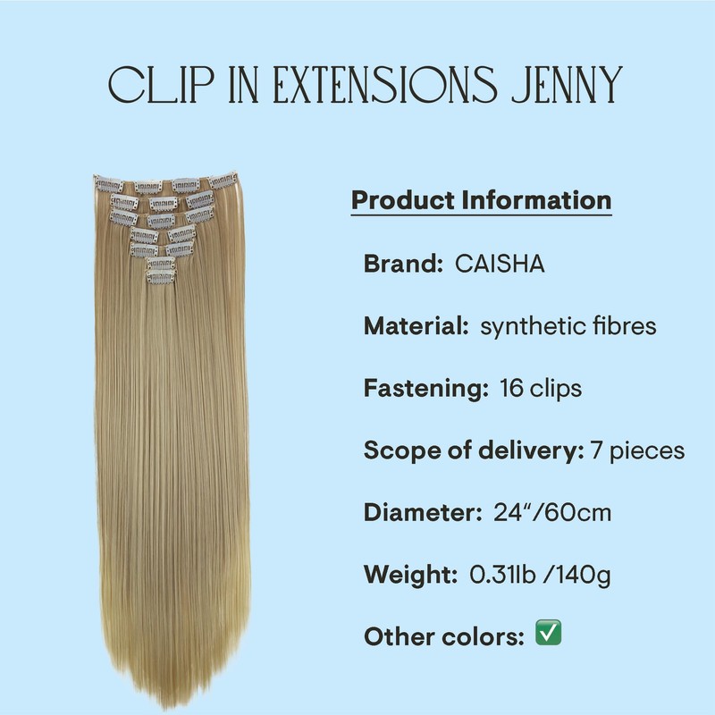 PRETTYSHOP XL 7 parts set clip in extensions, 60 cm