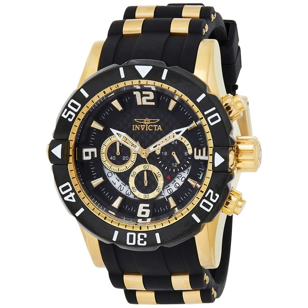 Invicta Men's Pro Diver Stainless Steel Quartz Diving Watch with Polyurethane Strap, Two Tone, 24 (Model: 23702)