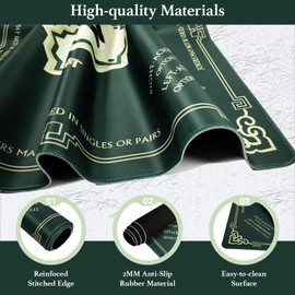 Mahjong Mat for Table - 32×32 Inch with Noise Reduction & Anti-Slip, Perfect for Poker, Card, Board Games, Tile Games, and Dominoes.