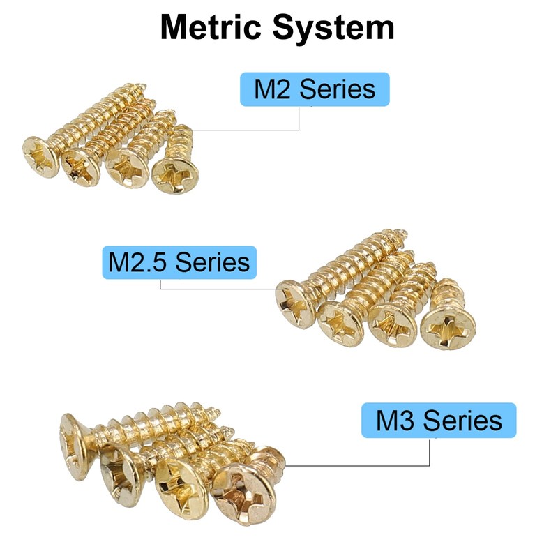 FandWay 1200Pcs M2 M2.5 M3 Phillips Flat Head Self-Tapping Screws,