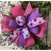 Handmade 10" Spring Wreath Bow, Easter Lantern Bow - Pink