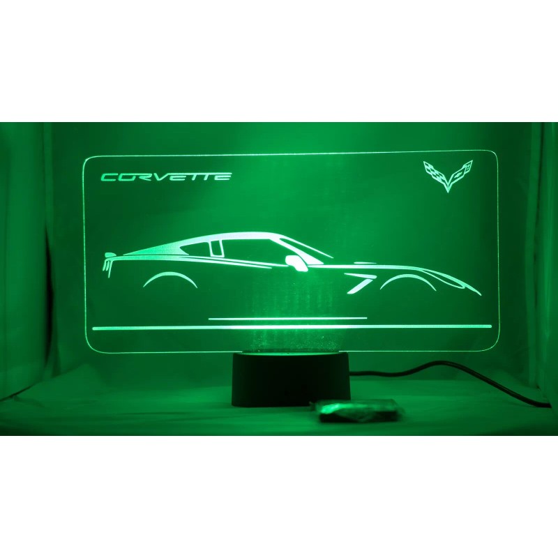 Corvette c7 Acrylic Engraved Rgb Led Night Stand