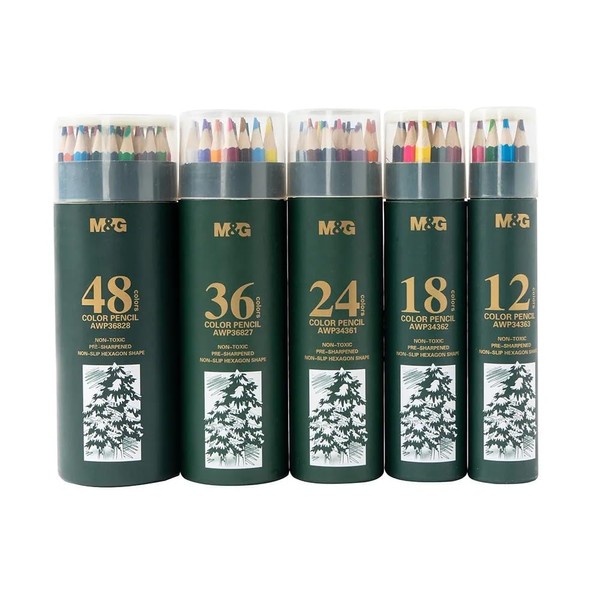 M&G Wooden coloured pencils in cardboard box (Modern, 36.0, unit)