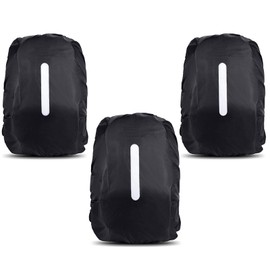 Dadabig 3Pcs Waterproof Rain Cover for Backpack, 30L-40L Waterproof Rucksack Cover Rainproof Protector for Camping Hiking Traveling Outdoor Activities, Black