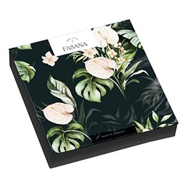 20 Napkins Anthurium on Green Leaves | Flowers | Monstera | Jungle | Black | Table Decoration | Decoupage | Decoupage | Decoupage | Decoupage | 33 x 33 cm