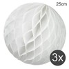 EinsSein 3 x Honeycomb Balls Supreme White Diameter 25 cm