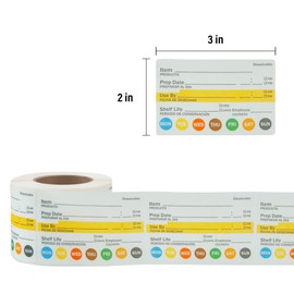L LIKED Dissolvable Label Shelf Life for Food Rotation Use by Stickers 2 x 3 Inch Roll of 250 Labels