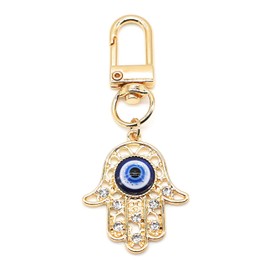 Jasimkiss Evil Eye Keychain Car Key Ring Bag Purse Good Luck Amulet protection Charm Keychain for Women Men (J)
