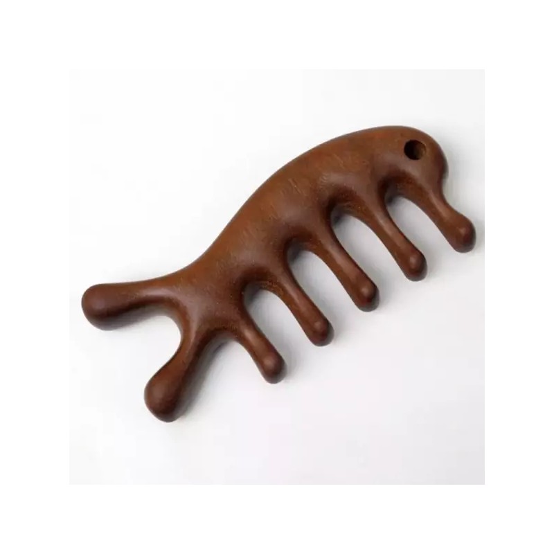 괄사마사지 원목 두피괄사 괄사 마사지 승모근 바디 마사지기 Wooden Scalp