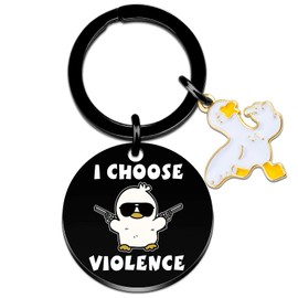 Wrpixe Duck Gifts Cool Duck Keychain Ducks Stuff for Women Men Ducks Decor for Friends Teens Small Gifts for Girls Accessories White Elephnant Christmas Gift for Her Him