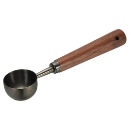 sourcing map Coffee Measuring Spoon, 4" x 0.8" 15ml Stainless Steel Coffee Scoop with Wood Handle for Ground Coffee or Loose Leaf Tea Black