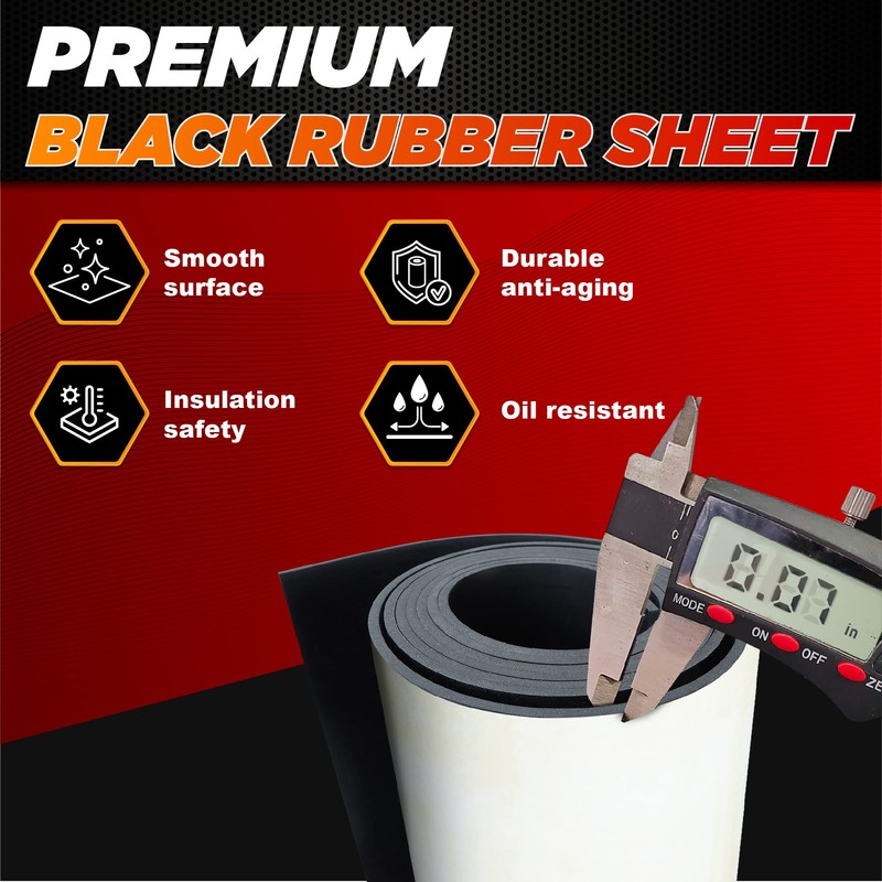 PAMAZY Neoprene Rubber Sheet Roll 1/16" Thick x 8" Wide