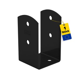 GRUNDLINE Screw on U Post Anchor - Post Anchor 90 x 90 - Post Holder - U Profile Steel - Ground Anchor for Wooden Posts - Post Shoes - Support Foot Fence Post - Support Shoe - Wood Connector