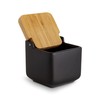 KOOK TIME Ceramic Salt Jar with Hinged Lid Made of