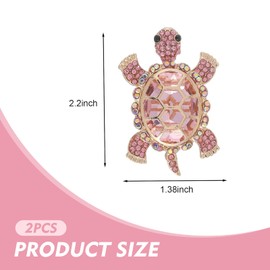 MLY 2PCS Sea Turtles Car Decor Vent Clip, Bling Turtle Car Air Fresheners Vent Clips, Sea Turtle Refillable Accessories Outlet Diffuser, Cute Beach Theme Vent Clip Decoration for Women Girl (Pink)
