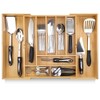 Pristine Bamboo Silverware Organizer - Expandable Kitchen Drawer Organizer -