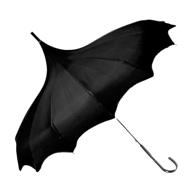 Gothic Rebel Striped Dark Wing Pagoda Umbrella - Ideal for