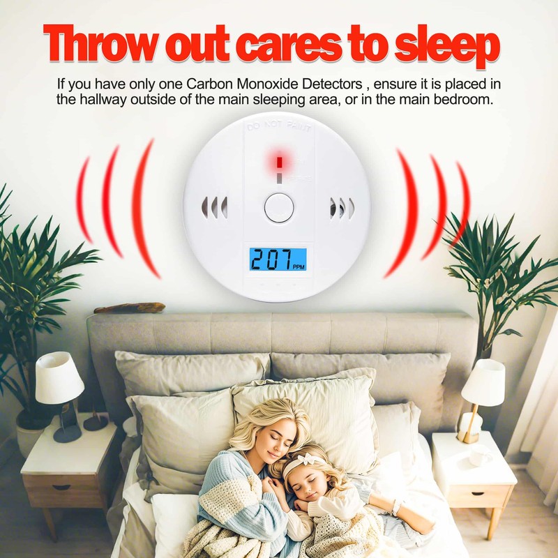 3 Pack Carbon Monoxide detectors, co Detector, Carbon Monoxide Alarm