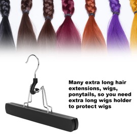 Hair Extensions Hanger, Portable Wig Hanger Holder for Store Hair, Professionally Designed Hair Extension Storage Hanger(Black)