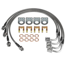YESHMA Upgrade Stainless Brake Lines Front and Rear Kit Compatible with Jeep Wrangler JK Unlimited 2007-2018 4-6" Lift