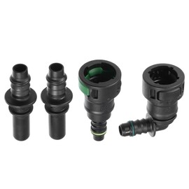 A ABSOPRO Car Fuel Line Hose Quick Release Connector Kit Straight and 90 Degree 11.8mm SAE to 5/16" 8mm Disconnect Hose Plastic Green