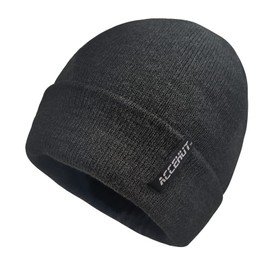 ACCEHUT Beanie Hat for Women Men,1 Pack Daily Winter Knit Skull Cap Cuffed Ski Hats Dark Grey, one Size