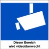 Aluminium Sign "Dieser Bereich wird videoüberwacht" 150 x 150 mm (Video Surveillance, Surveillance Camera, Video, Camera) Weatherproof