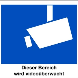 Aluminium Sign "Dieser Bereich wird videoüberwacht" 150 x 150 mm (Video Surveillance, Surveillance Camera, Video, Camera) Weatherproof