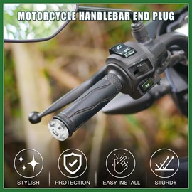 Motoforti Motorcycle Handlebar End Plug Aluminum Alloy 7/8" 22mm 32mm OD Fashionable | Front Handle Bar Grips Cap Gear Balanced Plug Silver Tone 2 Pcs Long-lasting