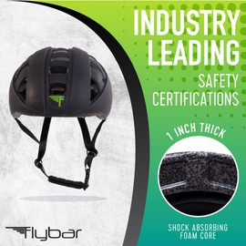 Flybar Kids Bike Helmet - Dual Certified Adjustable Dial, Skateboard Helmet, Roller Skating, Pogo, Electric Scooter, Snowboard, Youth and Toddler Helmet, Boys & Girls 3-14 (Black,L)