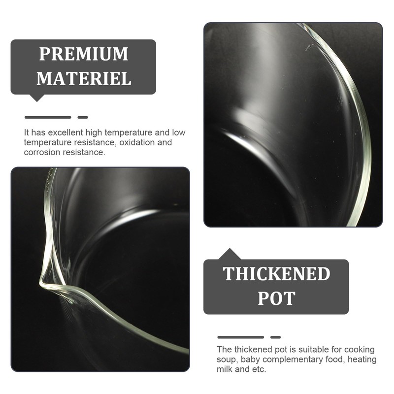 Glass Saucepan Pot for Cooking on Stove: Kitchen 600Ml Glass