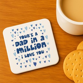 Red Ocean Dad In A Million Novelty Coaster Gift For Father's Day Birthday Gift For Dad From Daughter Son Coffee Tea Coaster Funny Gifts Fathers Day Present Him Men